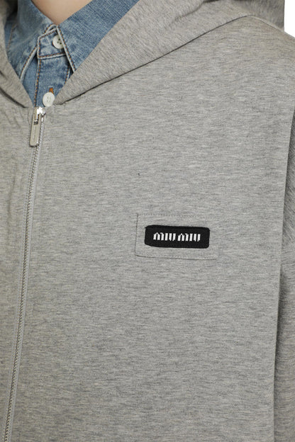 Cotton Jersey-Zip-Up Hoodie