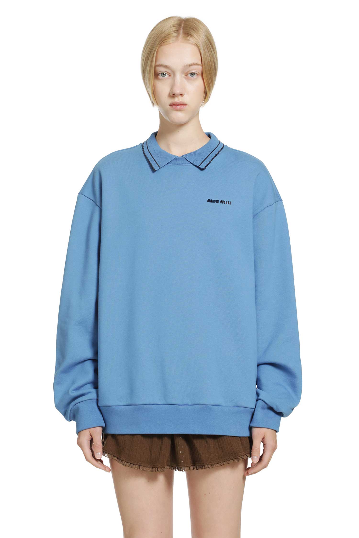 Cotton Fleece Polo Sweatshirt