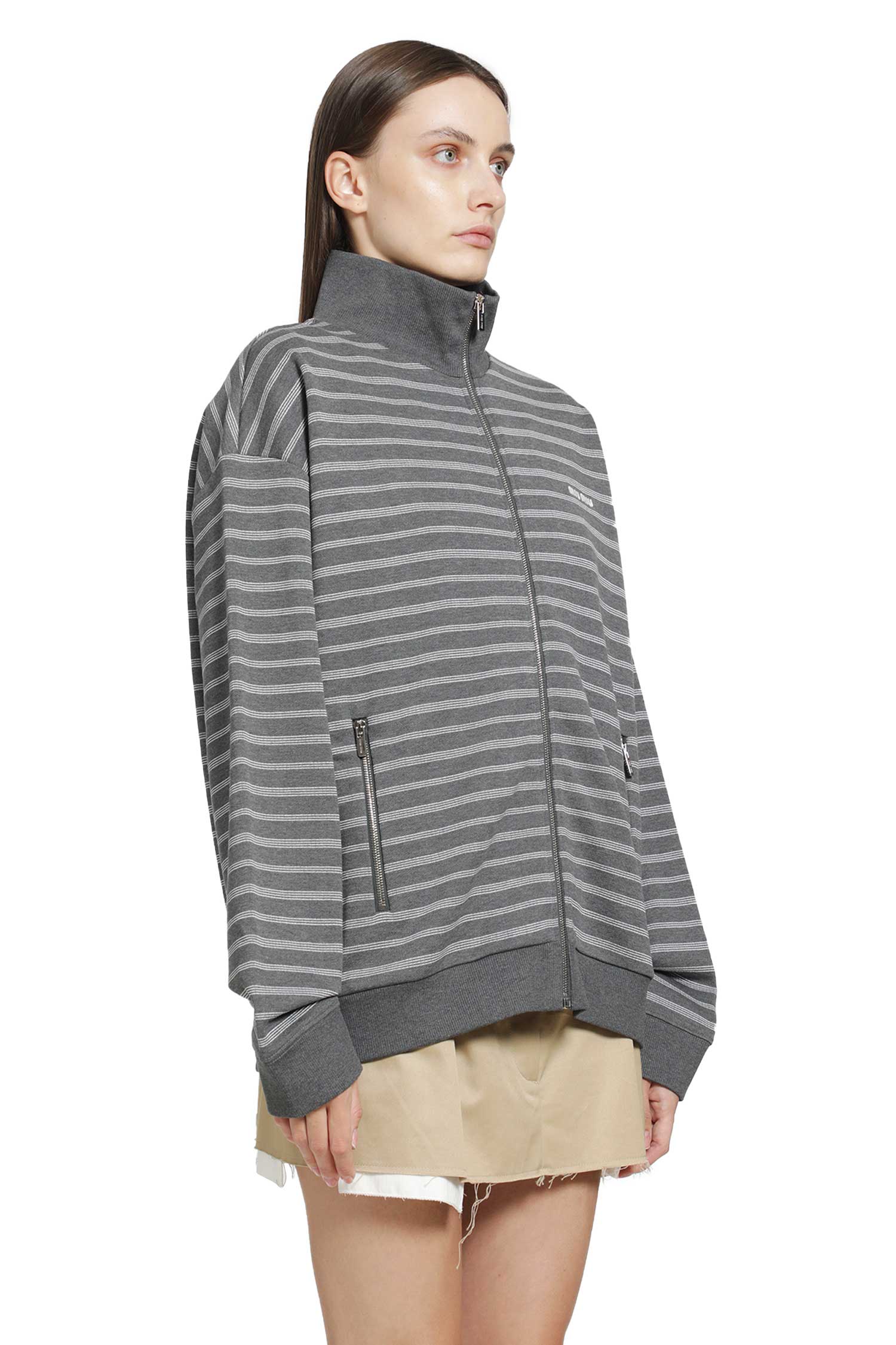 Striped Cotton Fleece Jacket