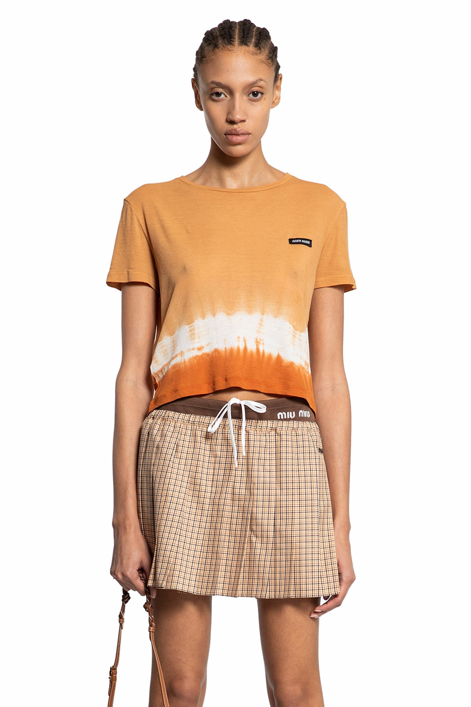 MIU MIU WOMAN BEIGE T-SHIRTS