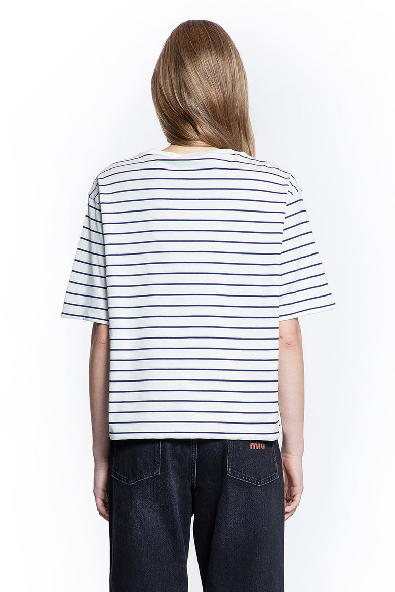 MIU MIU Striped Cotton Jersey T-Shirt woman