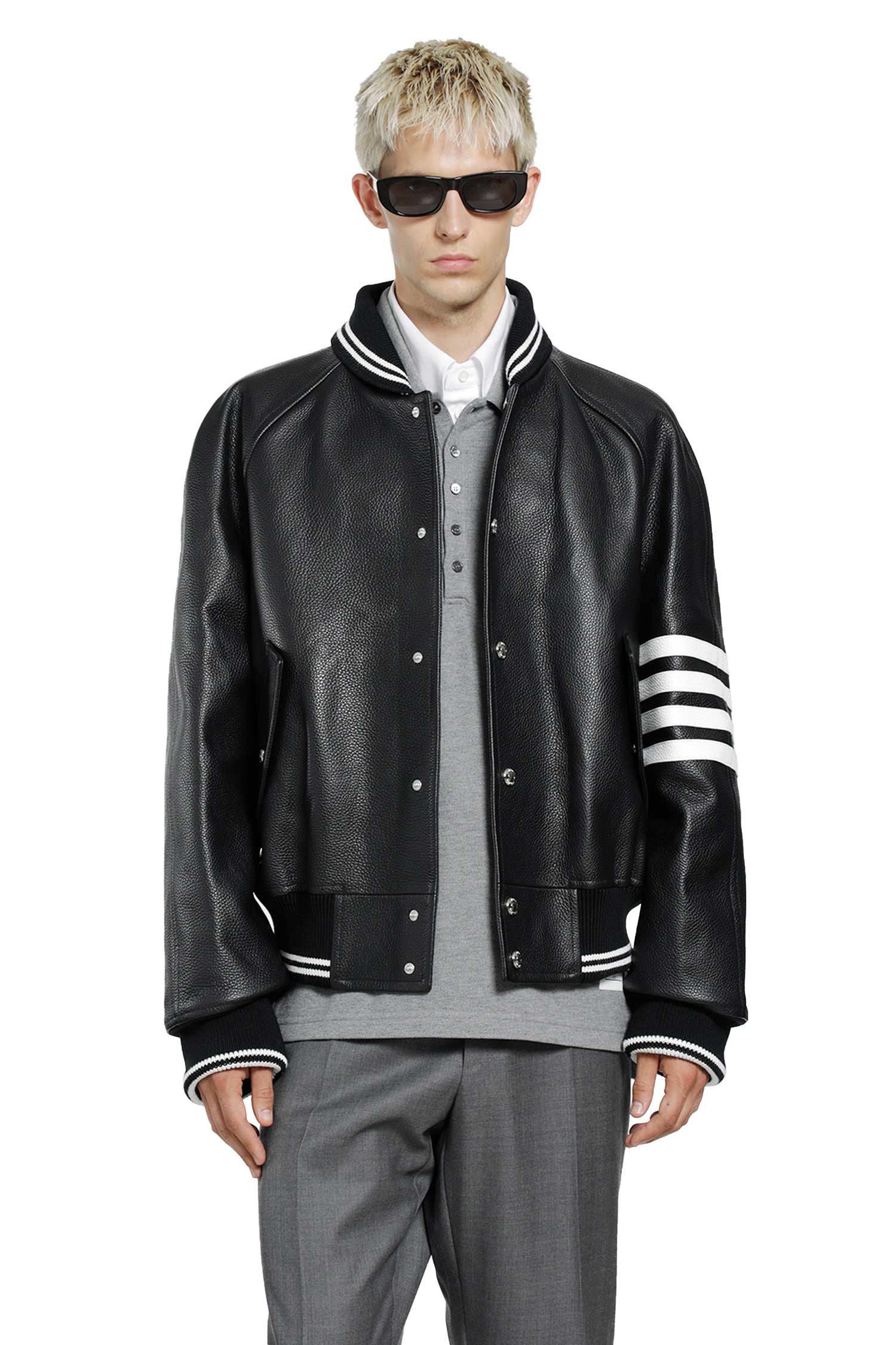 4-Bar Leather Bomber