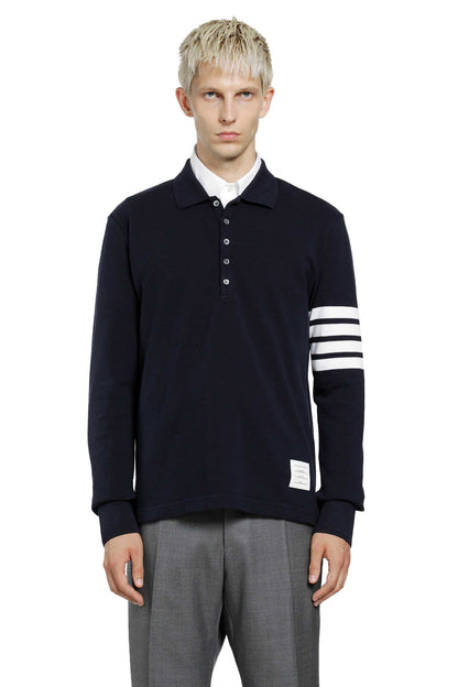 Cotton Piqué 4-Bar Long Sleeve Polo