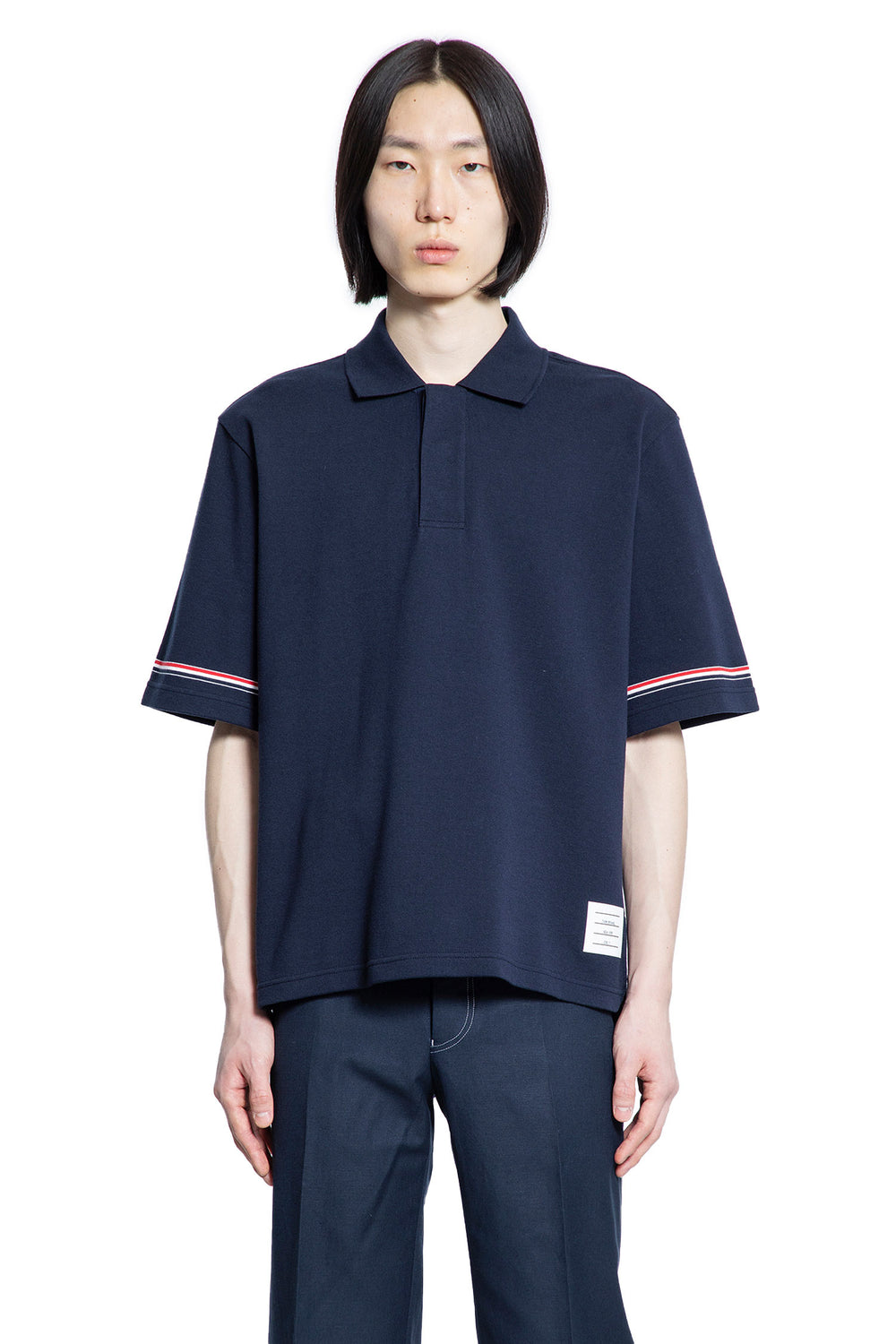 THOM BROWNE MAN BLUE T-SHIRTS & TANK TOPS