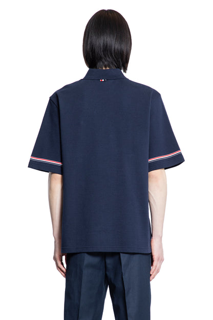 THOM BROWNE MAN BLUE T-SHIRTS & TANK TOPS