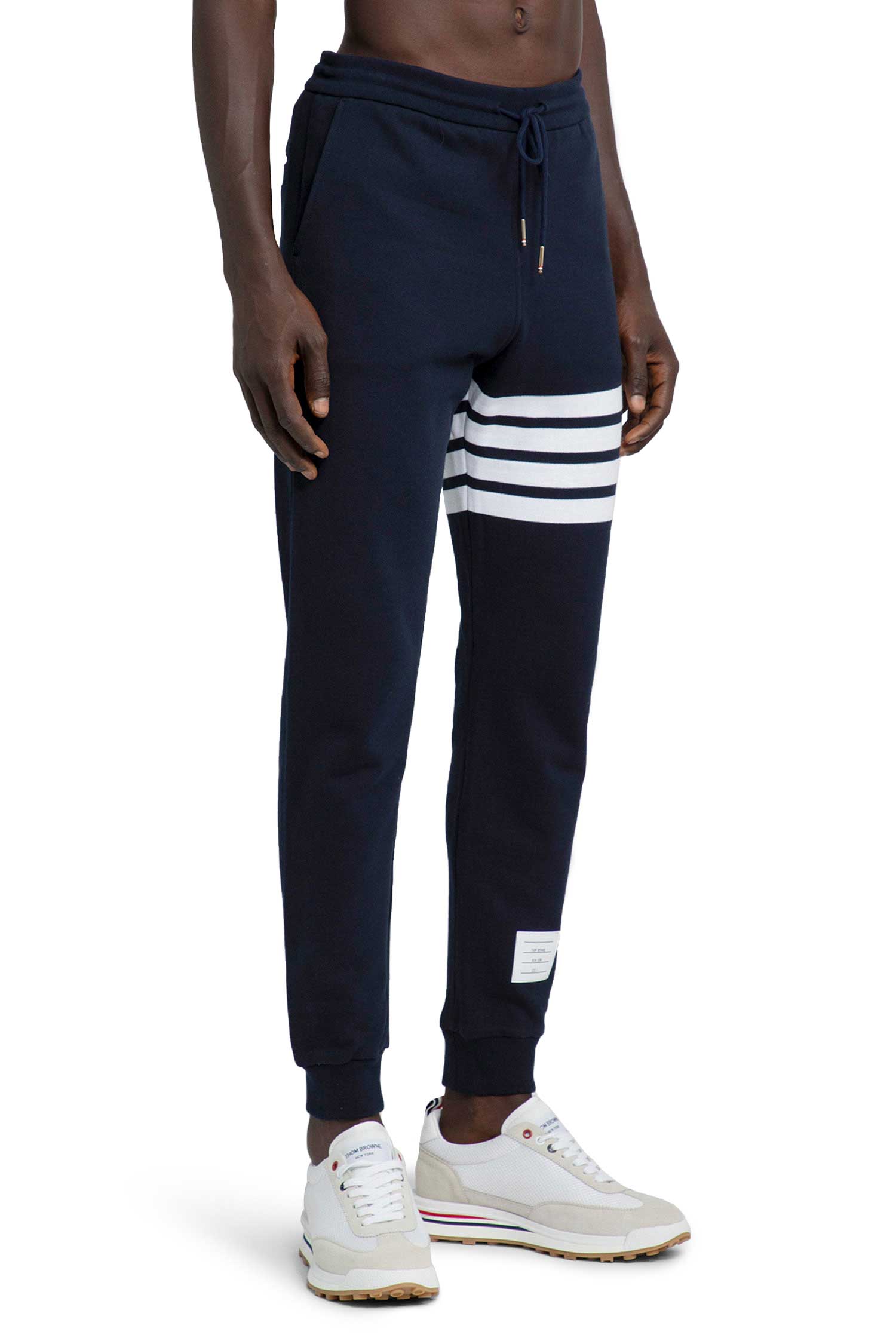 THOM BROWNE MAN BLUE TROUSERS