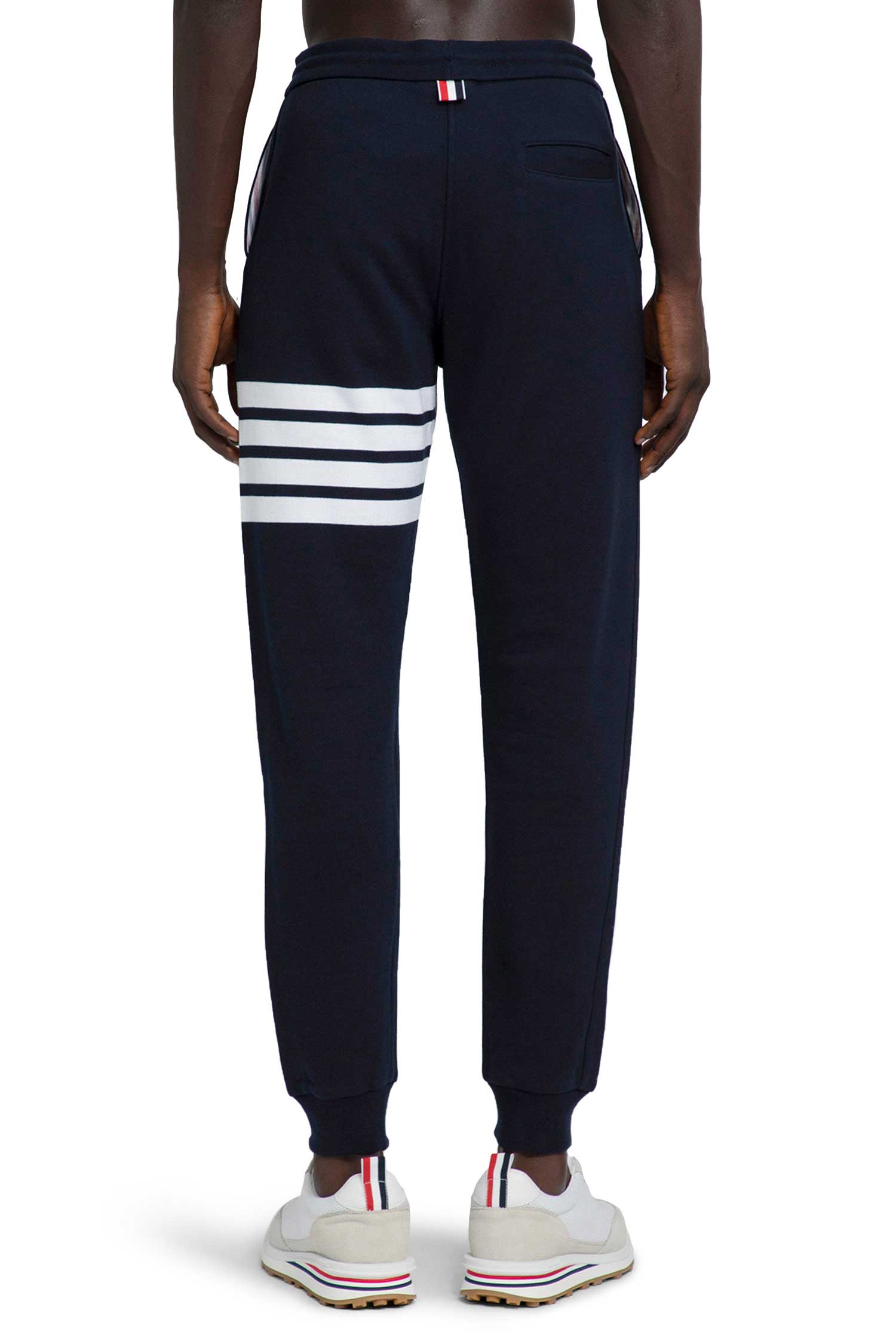 THOM BROWNE MAN BLUE TROUSERS