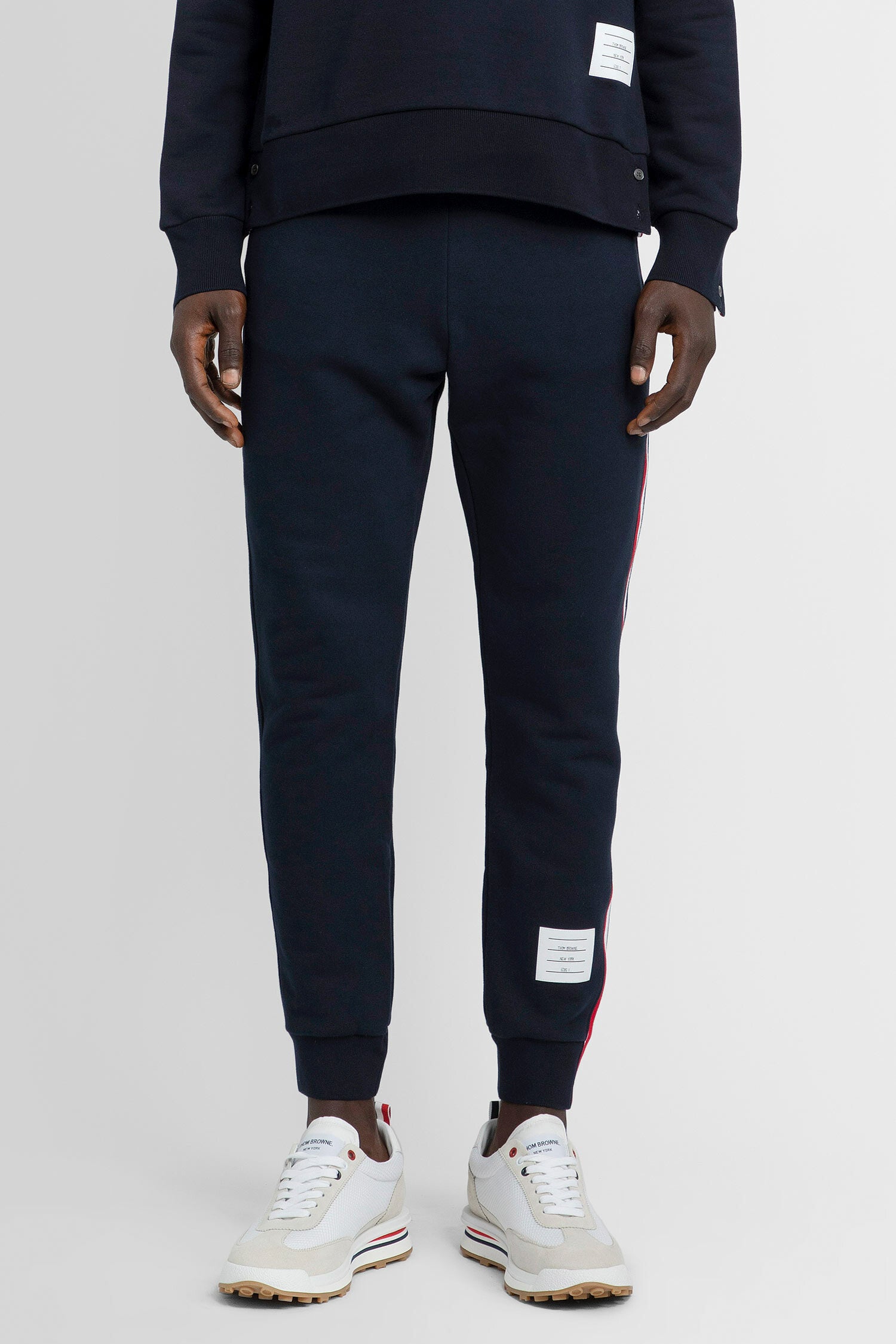 THOM BROWNE MAN BLUE TROUSERS