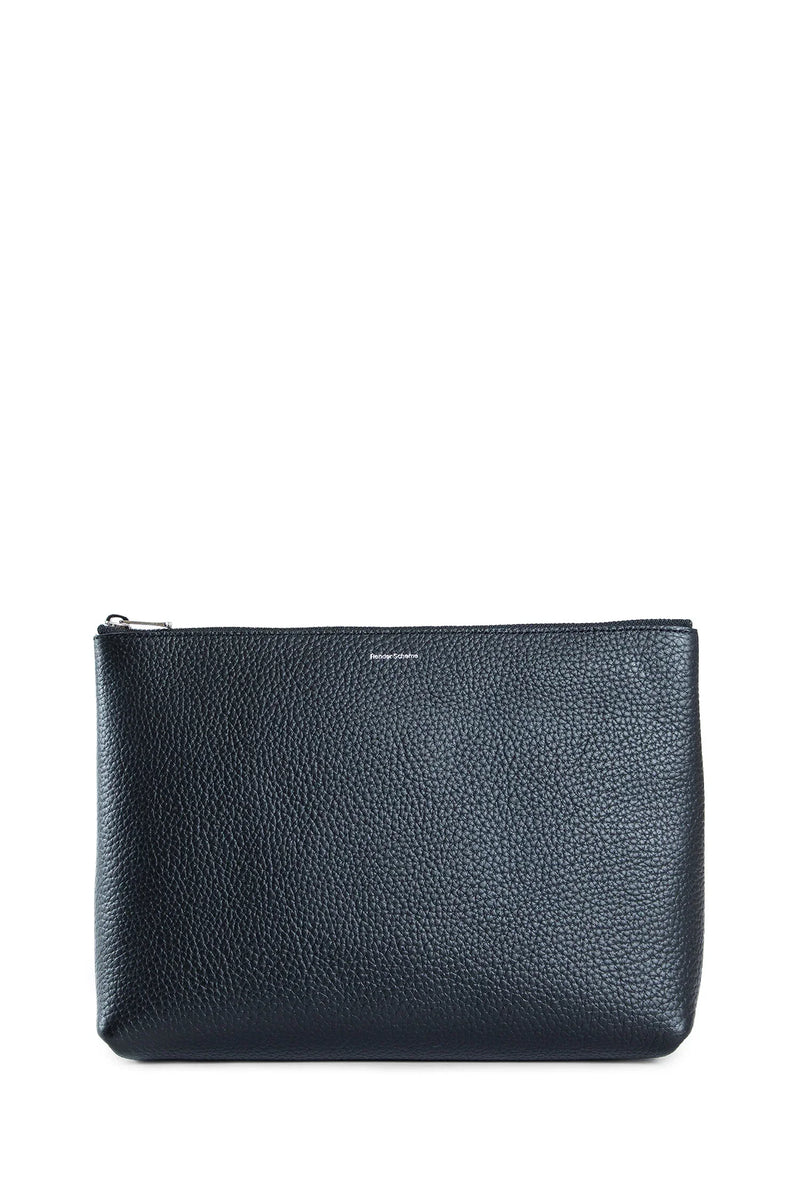 Large Pebbled Leather Zip Pouch - Antonioli.eu