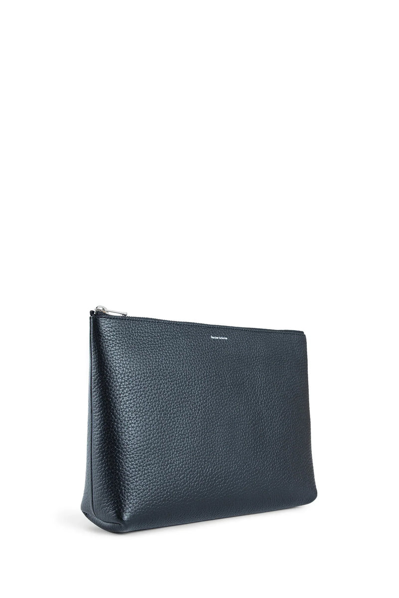 Large Pebbled Leather Zip Pouch - Antonioli.eu