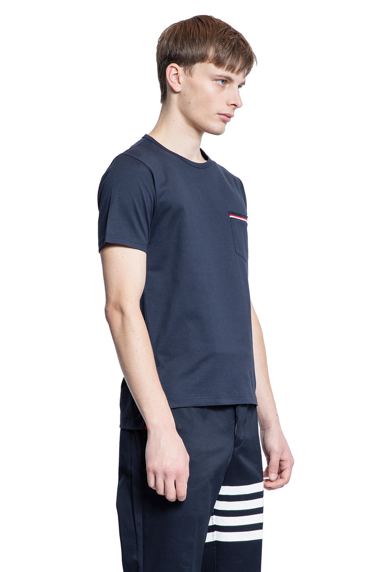 THOM BROWNE MAN BLUE T-SHIRTS & TANK TOPS