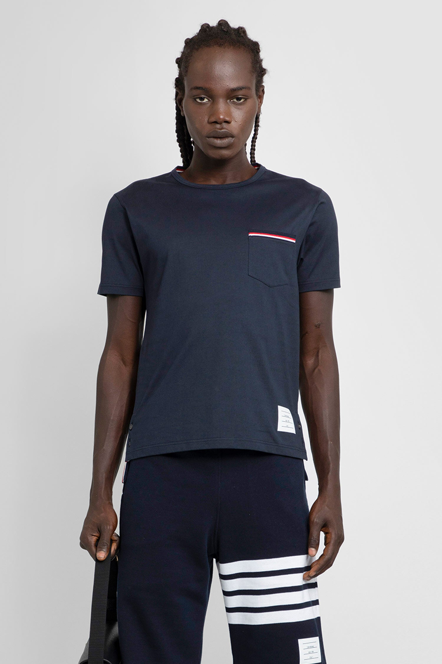 THOM BROWNE MAN BLUE T-SHIRTS & TANK TOPS