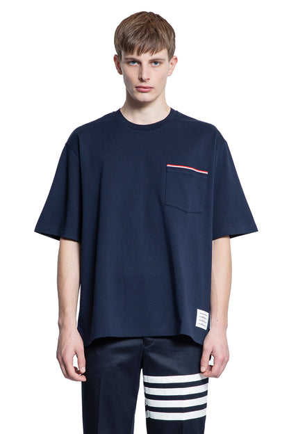 THOM BROWNE MAN BLUE T-SHIRTS & TANK TOPS