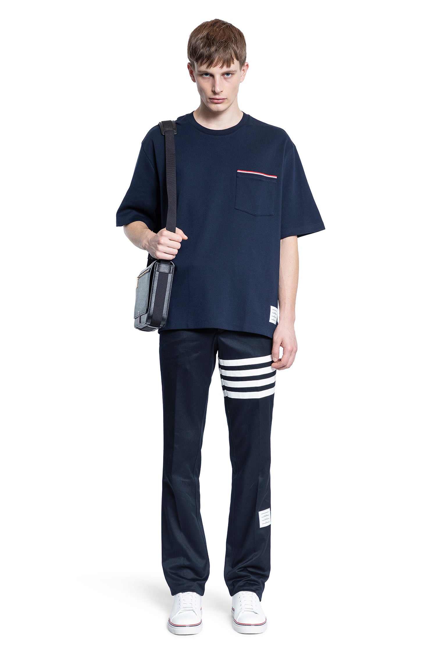 THOM BROWNE MAN BLUE T-SHIRTS & TANK TOPS