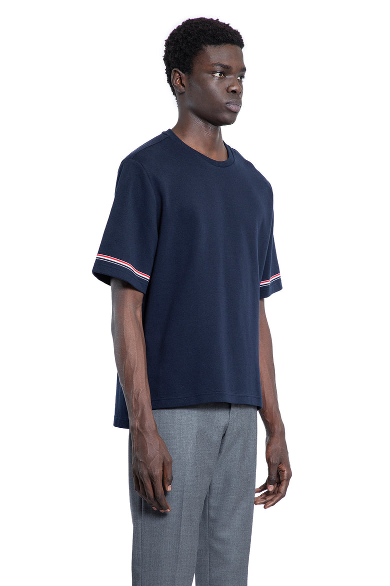 THOM BROWNE MAN BLUE T-SHIRTS & TANK TOPS