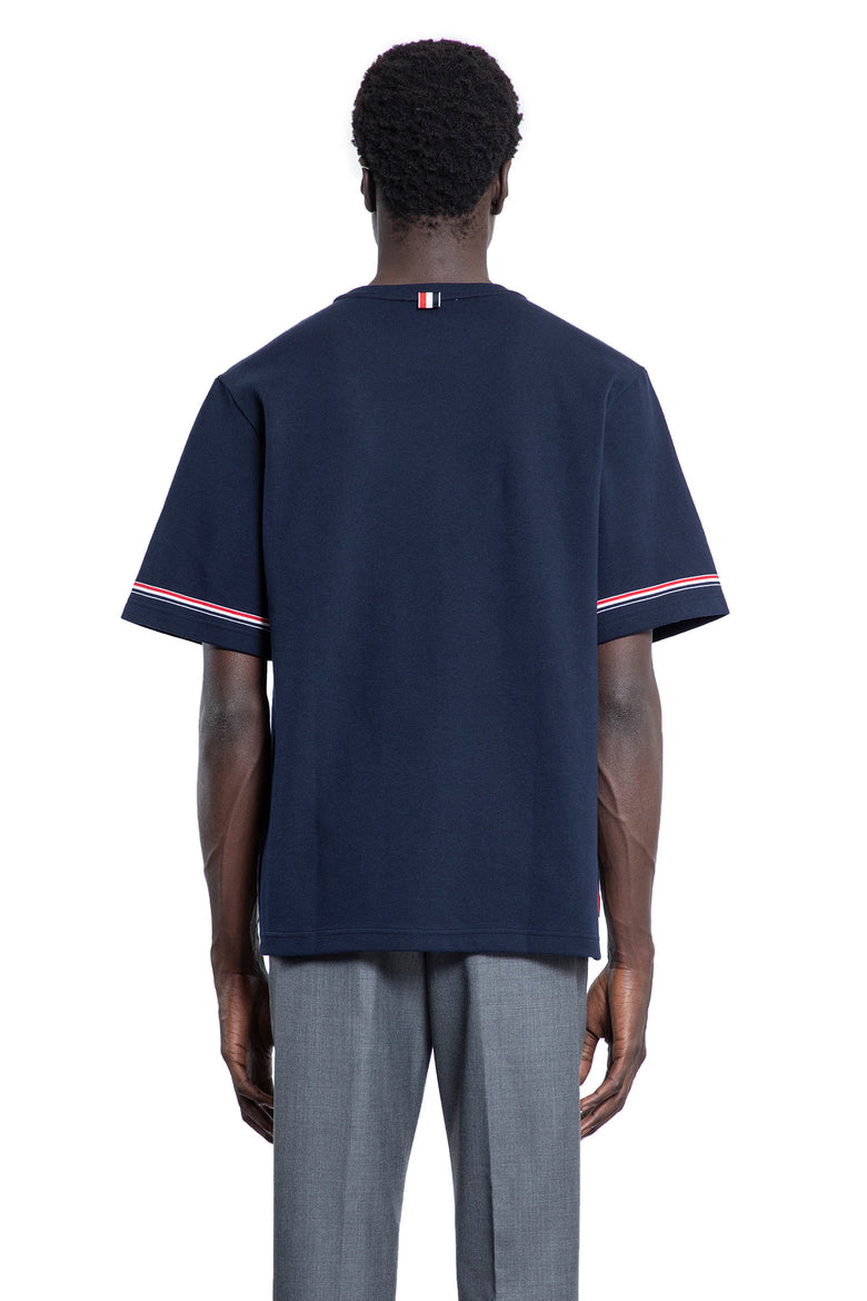 THOM BROWNE MAN BLUE T-SHIRTS & TANK TOPS