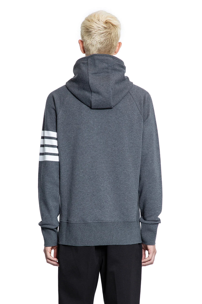 THOM BROWNE 4-Bar Zip-Up Hoodie in Classic Loopback man
