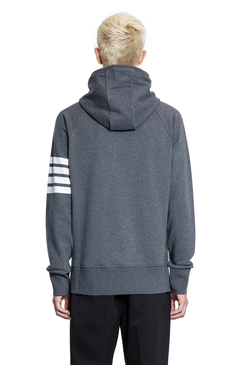 THOM BROWNE 4-Bar Zip-Up Hoodie in Classic Loopback man