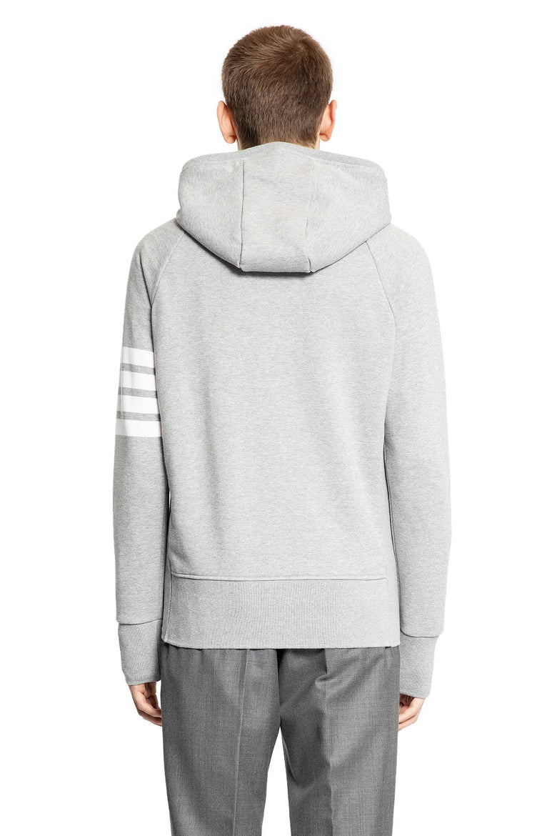 THOM BROWNE Classic Loopback 4-Bar Zip-Up Hoodie man