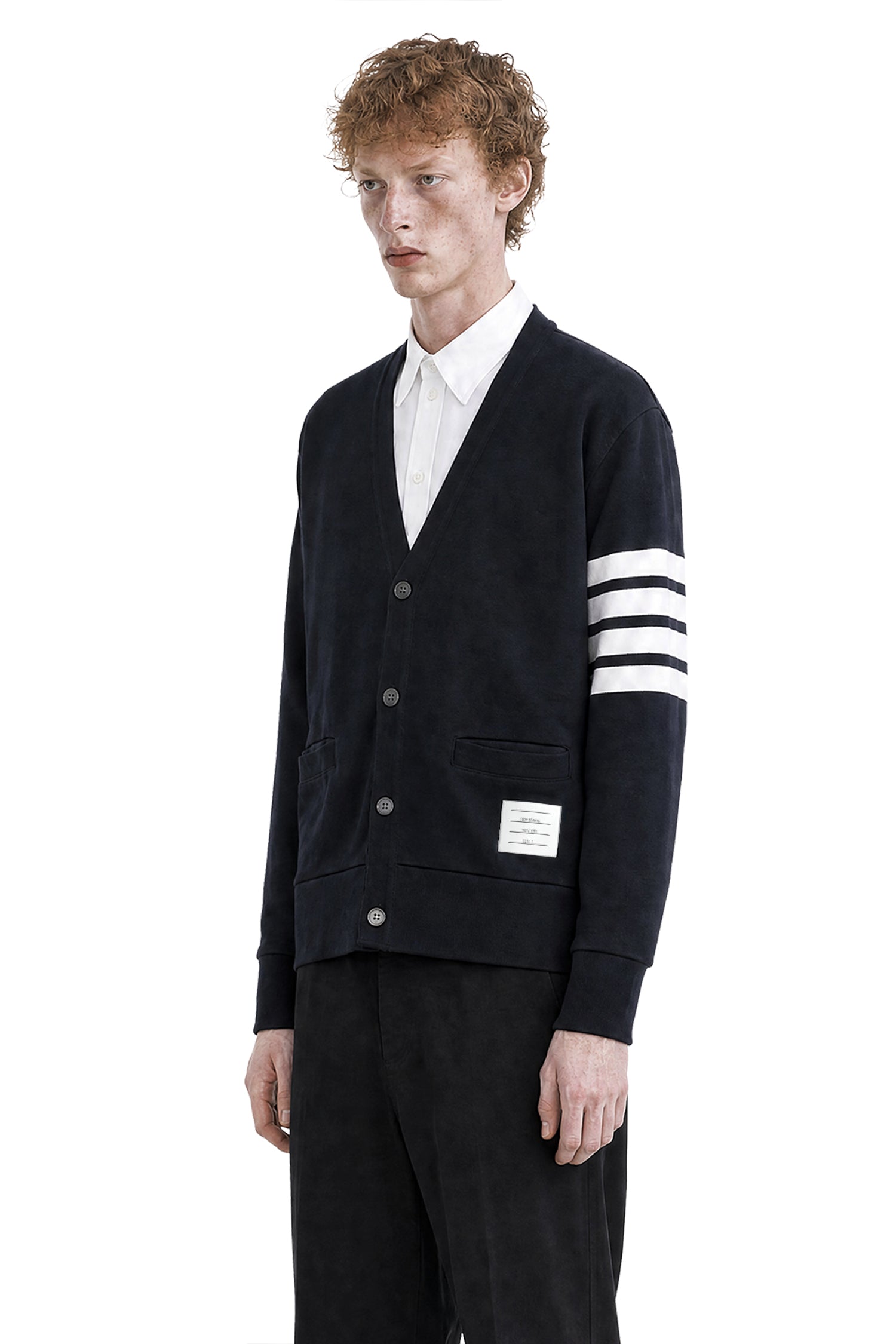 THOM BROWNE Loopback 4-Bar Boat Cardigan man