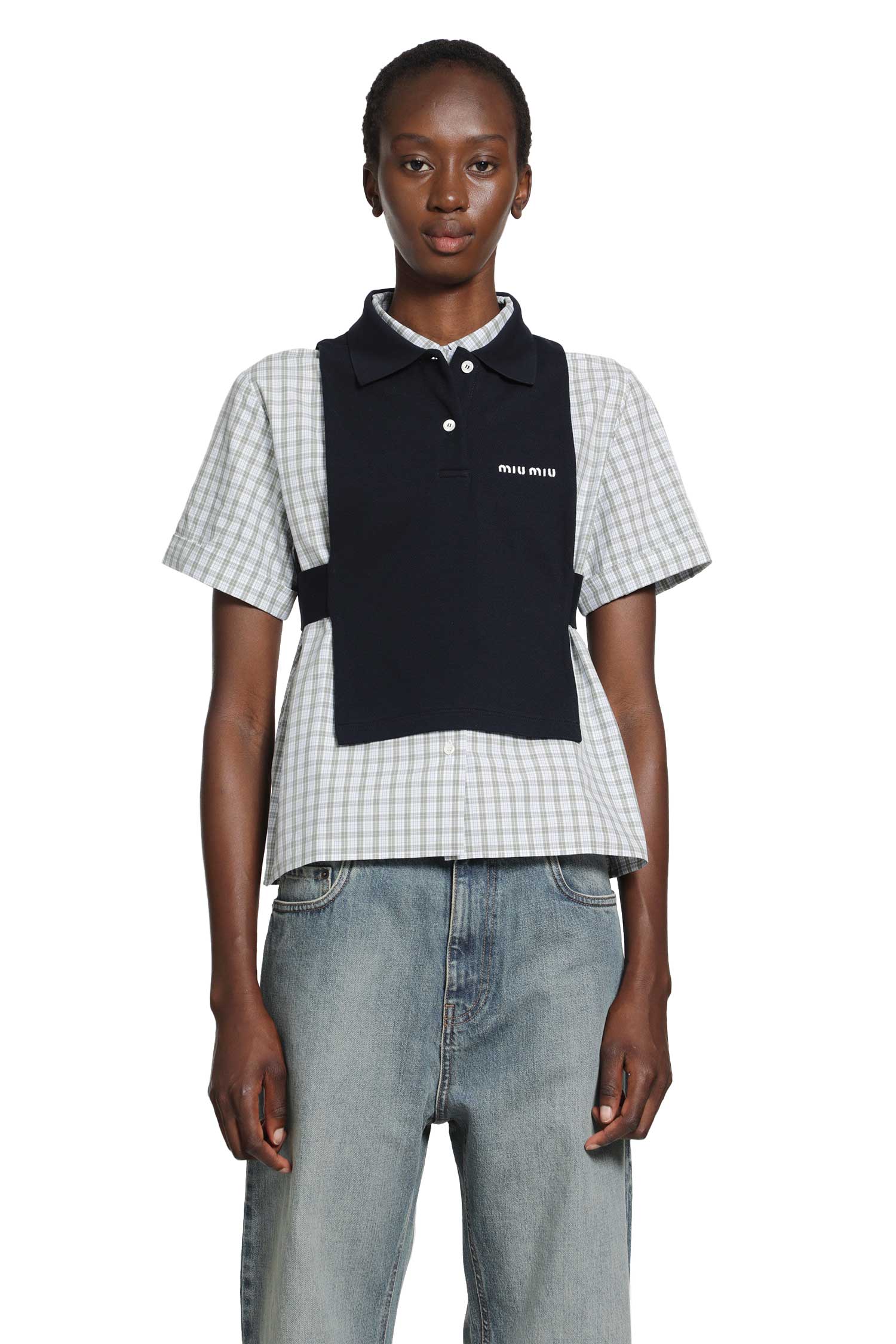 MIU MIU Piqué Polo Vest woman