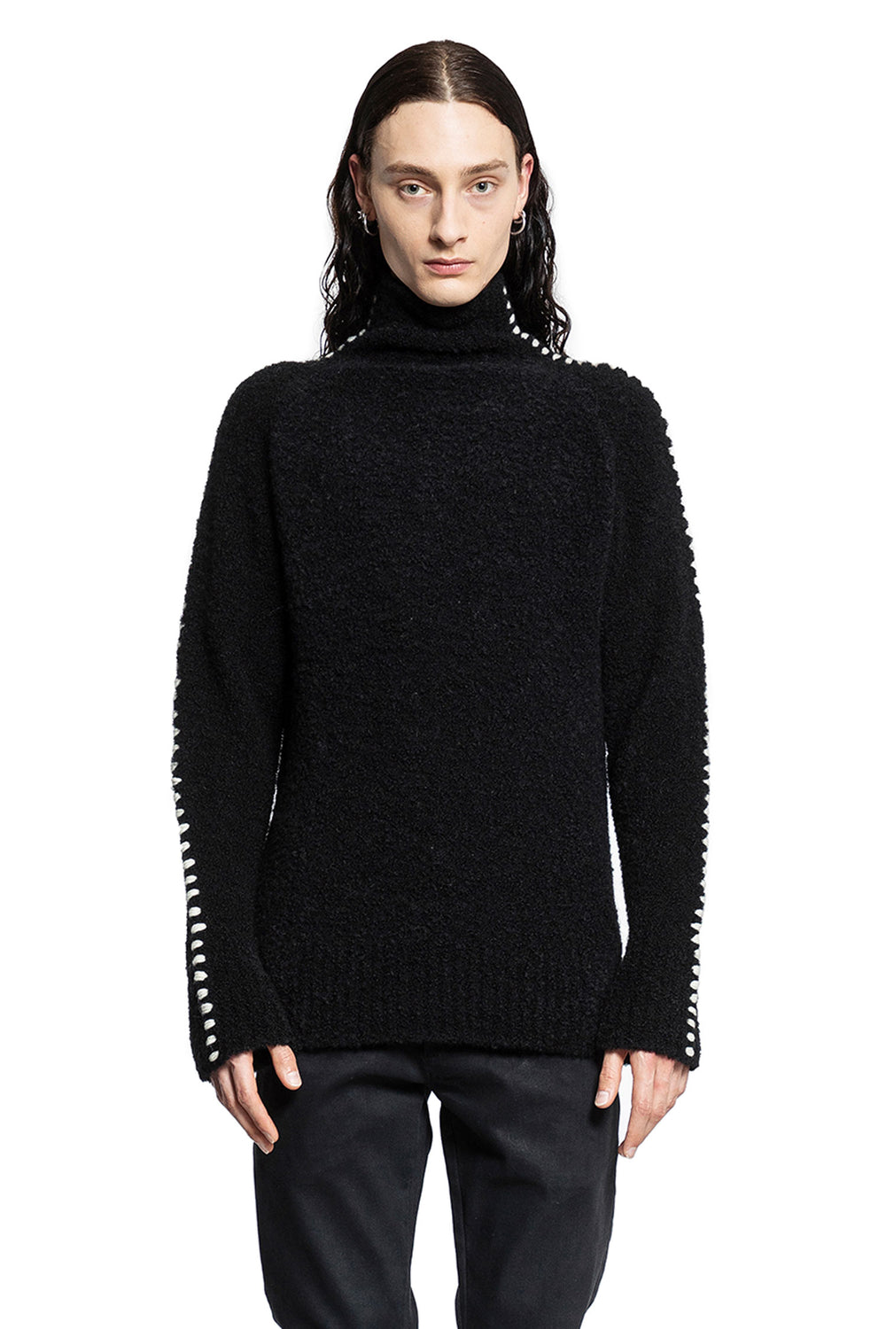 THOM KROM MAN BLACK&WHITE KNITWEAR