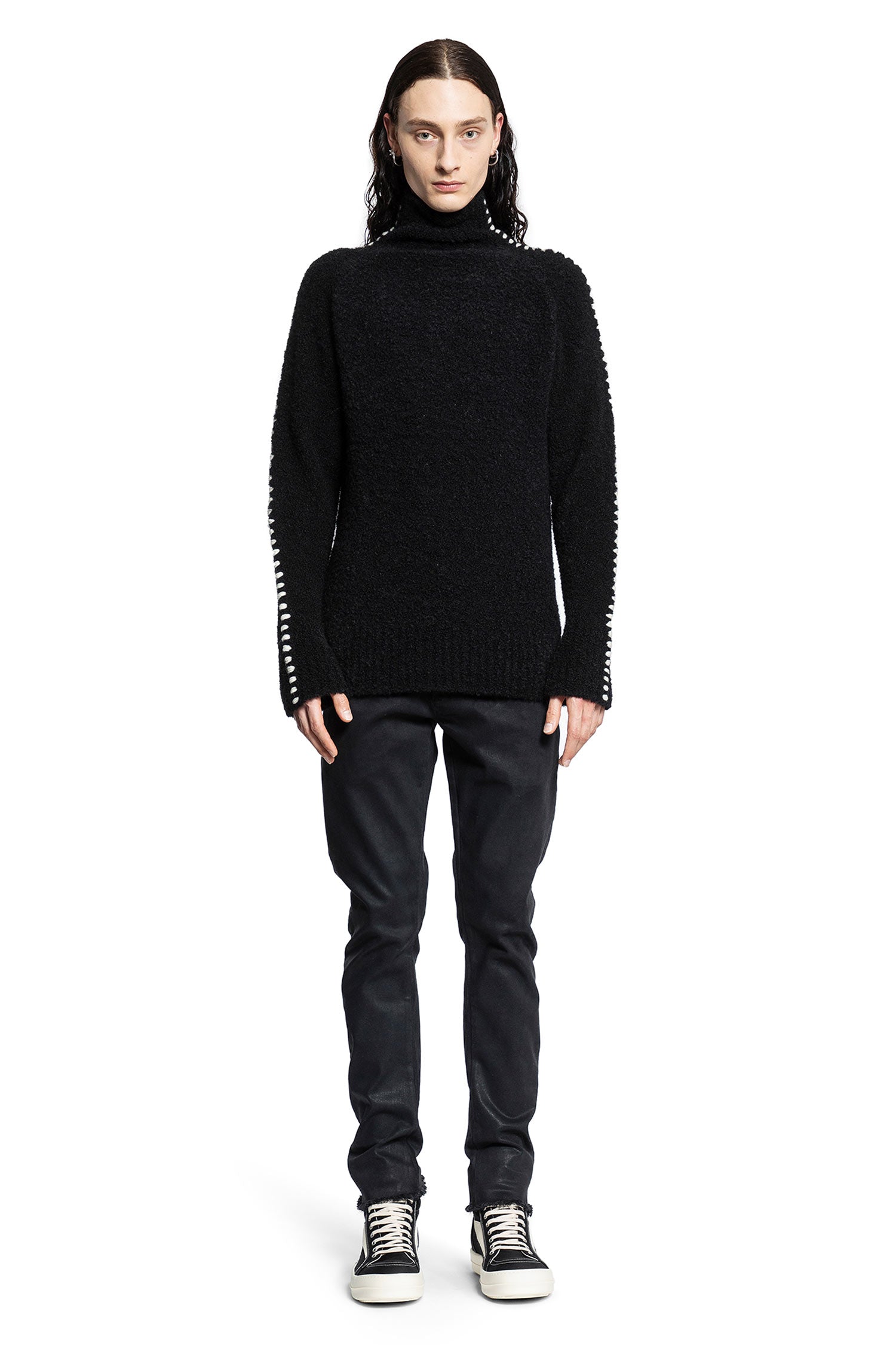 THOM KROM MAN BLACK&WHITE KNITWEAR