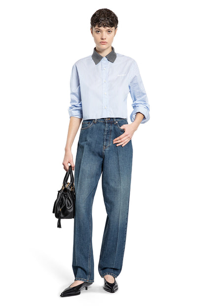 MIU MIU WOMAN BLUE SHIRTS