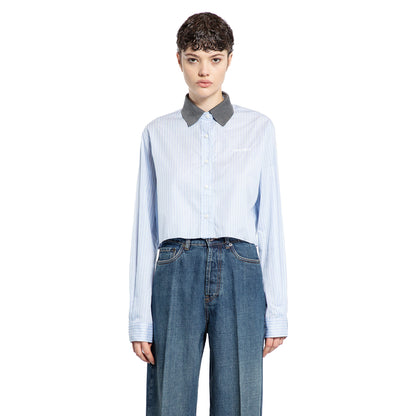 MIU MIU WOMAN BLUE SHIRTS