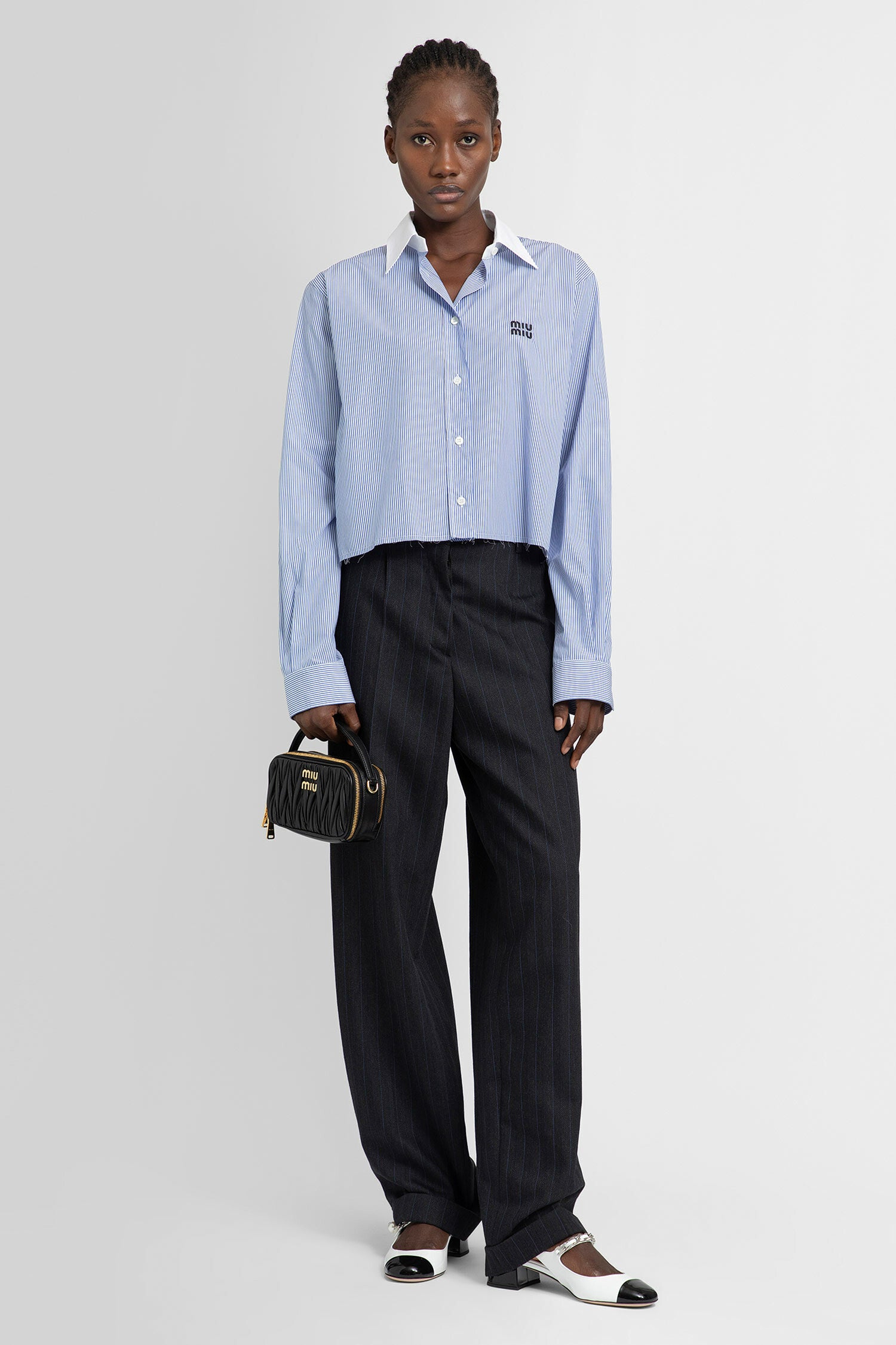 MIU MIU WOMAN BLUE SHIRTS