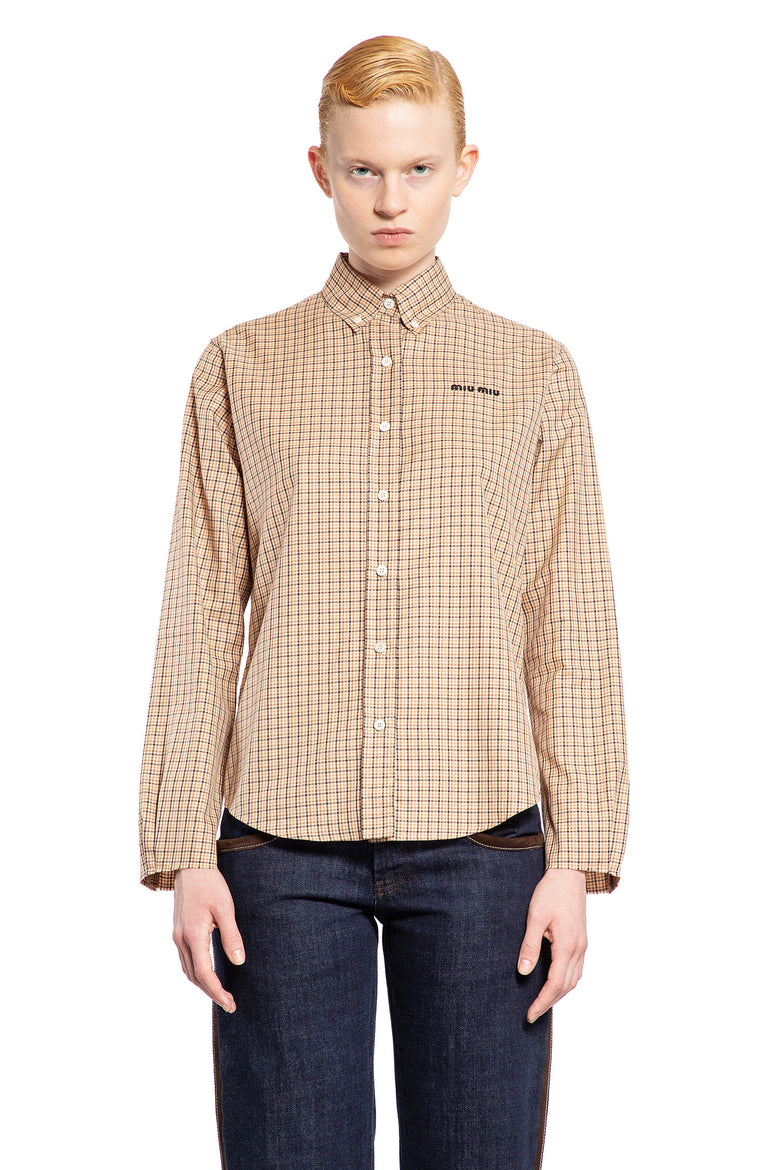 MIU MIU WOMAN BEIGE SHIRTS