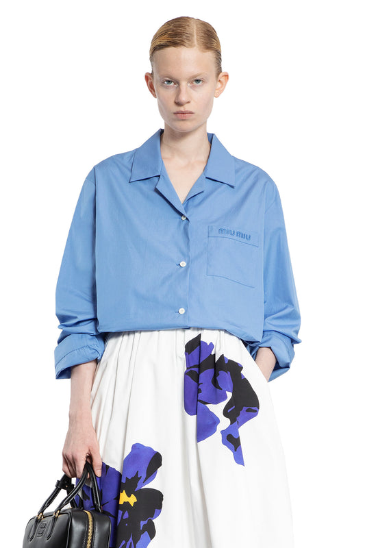 MIU MIU WOMAN BLUE SHIRTS