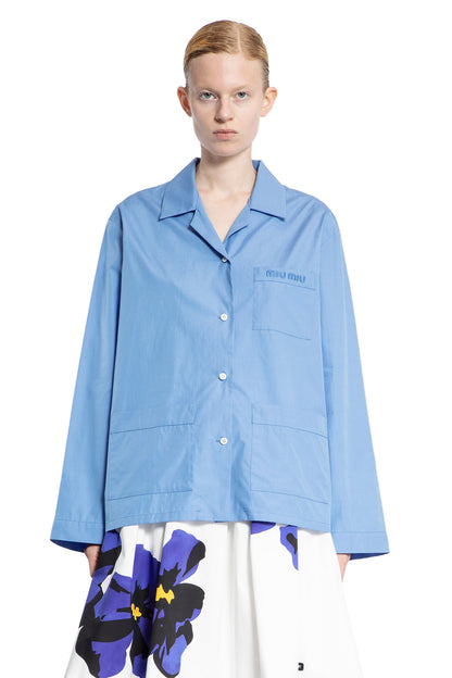 MIU MIU WOMAN BLUE SHIRTS