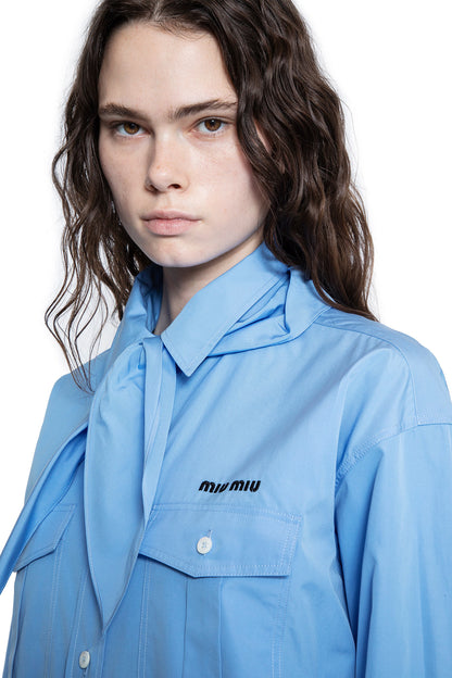 MIU MIU WOMAN BLUE SHIRTS