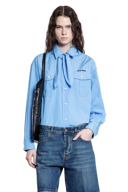 MIU MIU WOMAN BLUE SHIRTS