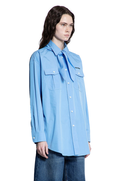 MIU MIU WOMAN BLUE SHIRTS