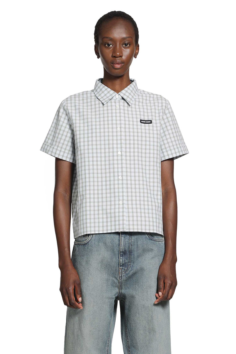 MIU MIU Checked Poplin Shirt woman