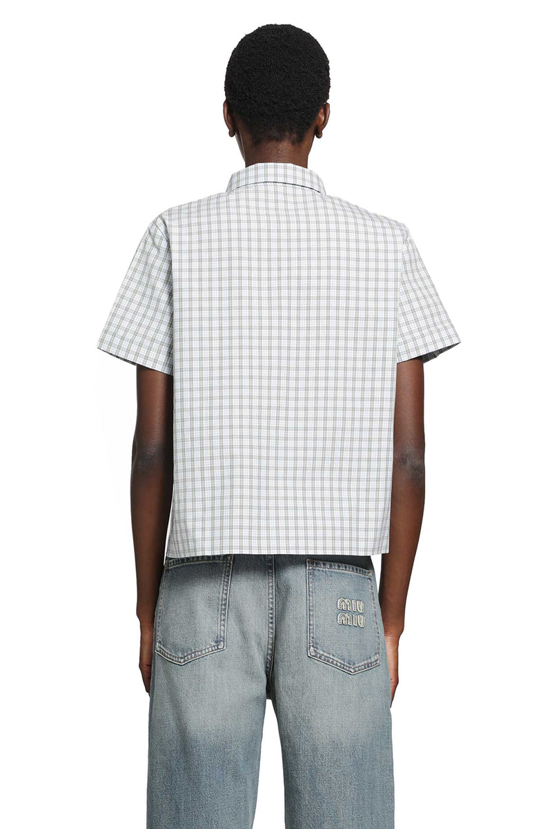 MIU MIU Checked Poplin Shirt woman