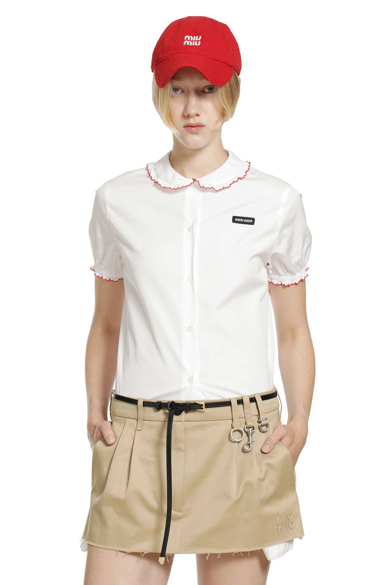 MIU MIU Embroidered Poplin Shirt woman