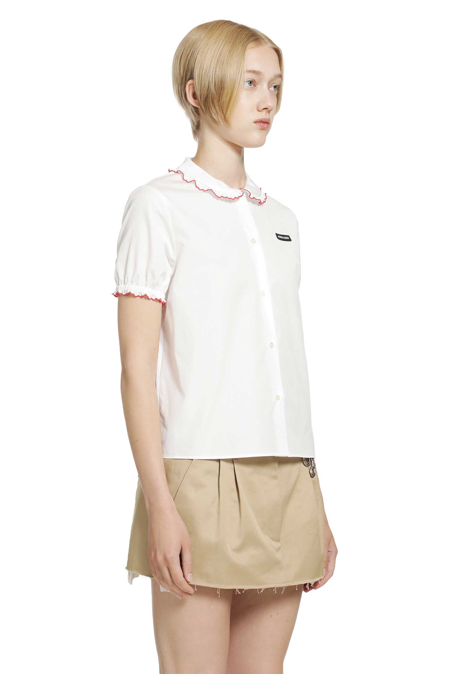 MIU MIU Embroidered Poplin Shirt woman