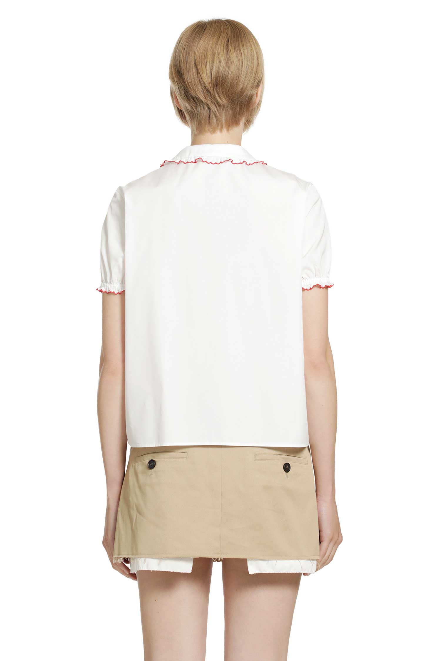 MIU MIU Embroidered Poplin Shirt woman