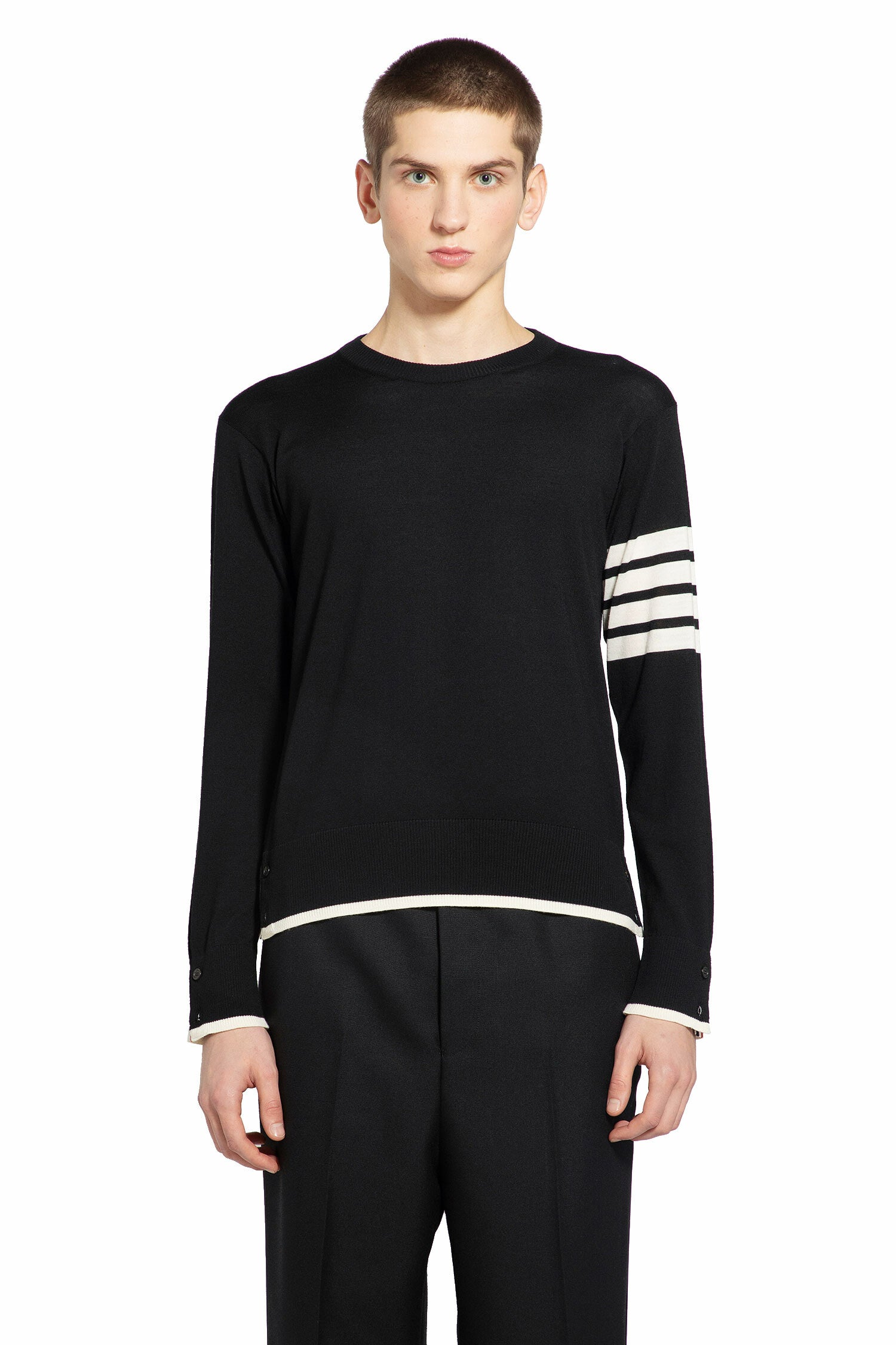 THOM BROWNE MAN BLACK KNITWEAR