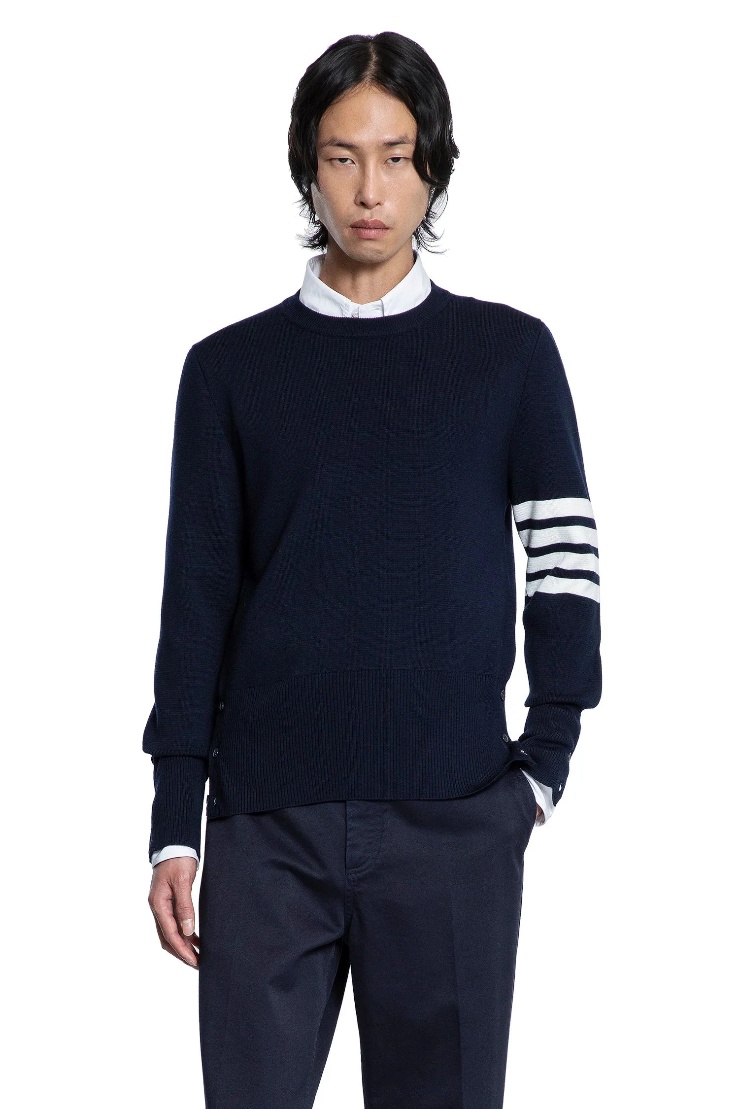 THOM BROWNE MAN BLUE KNITWEAR - Antonioli.eu