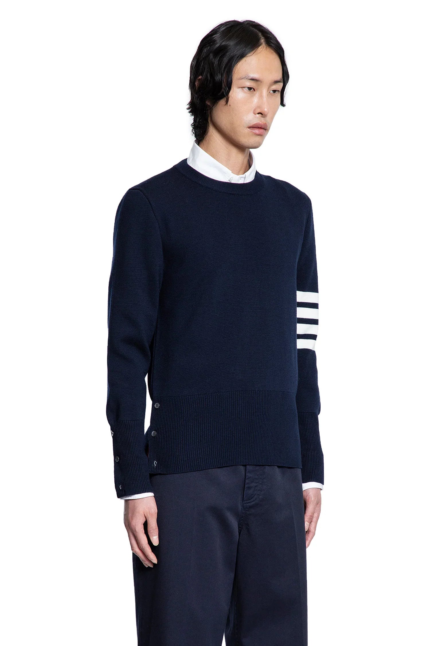 THOM BROWNE MAN BLUE KNITWEAR - Antonioli.eu