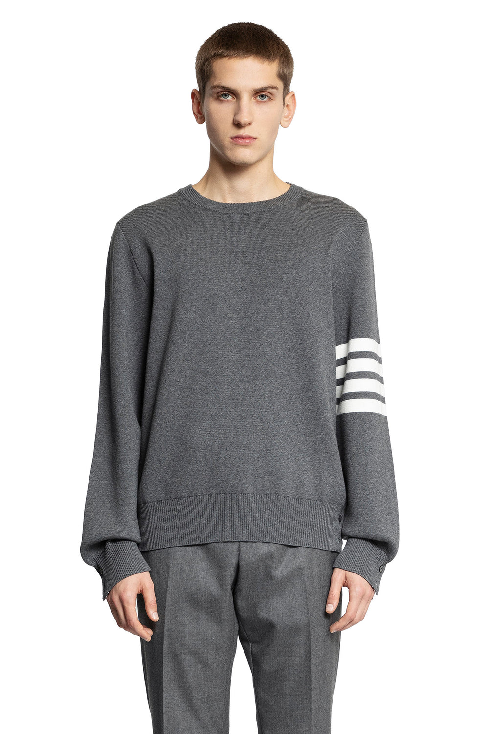 THOM BROWNE MAN GREY KNITWEAR