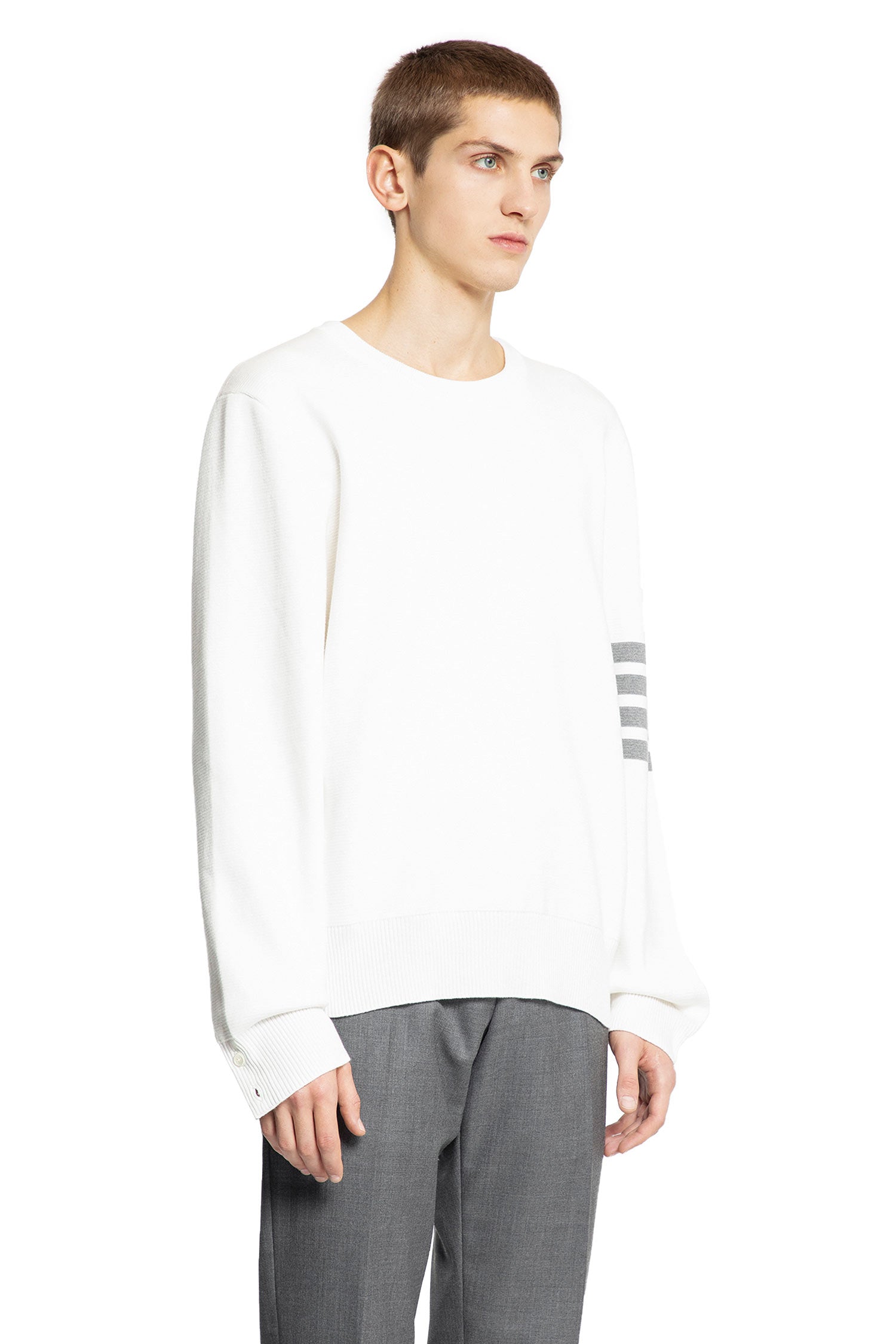 THOM BROWNE MAN WHITE KNITWEAR