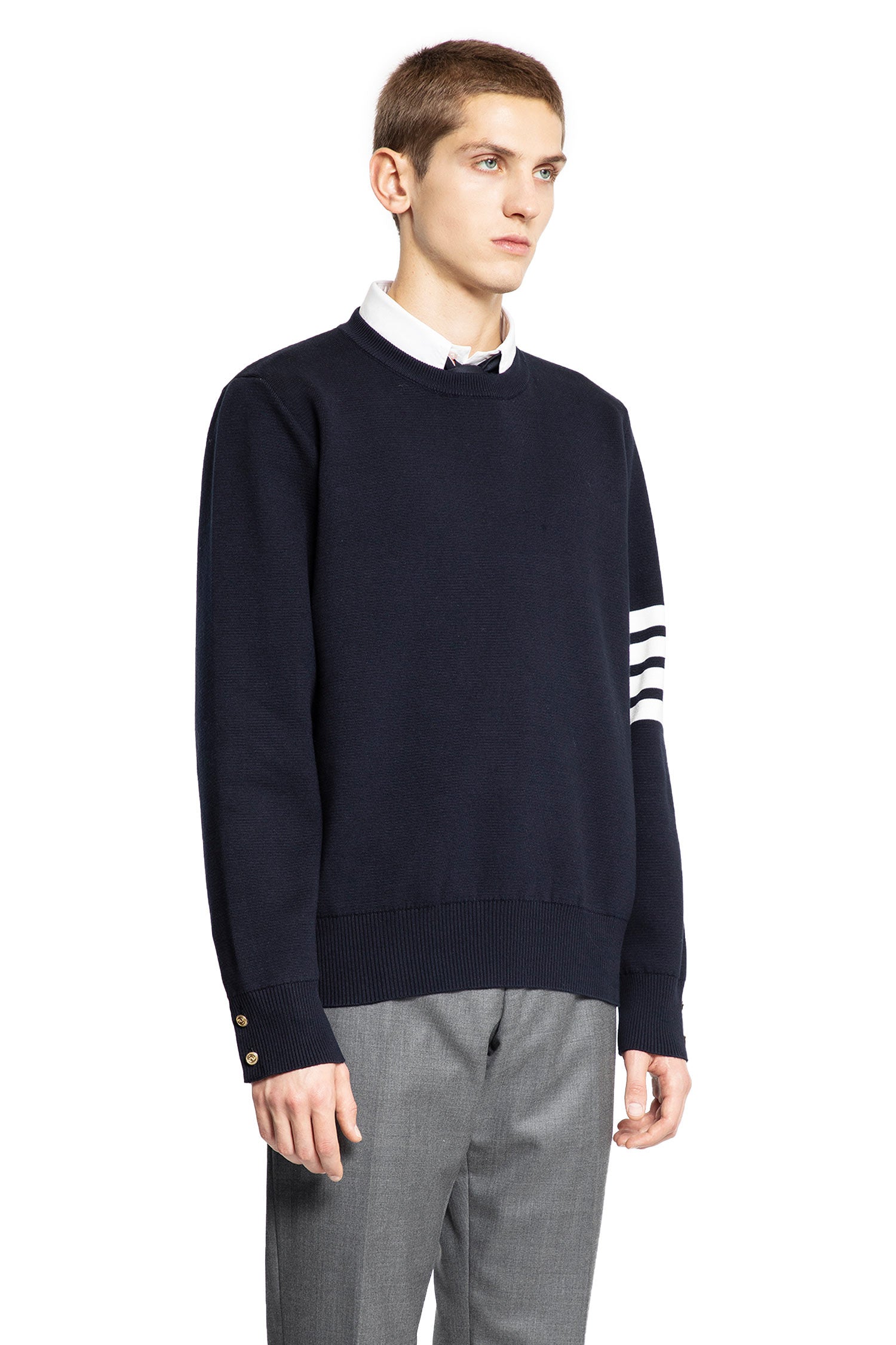 THOM BROWNE MAN BLUE KNITWEAR