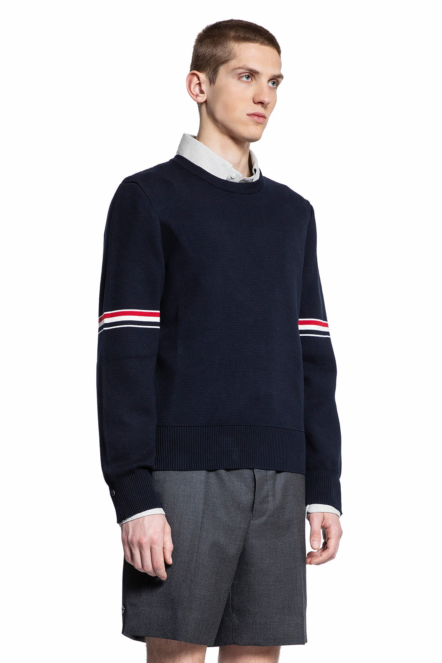 THOM BROWNE MAN BLUE KNITWEAR