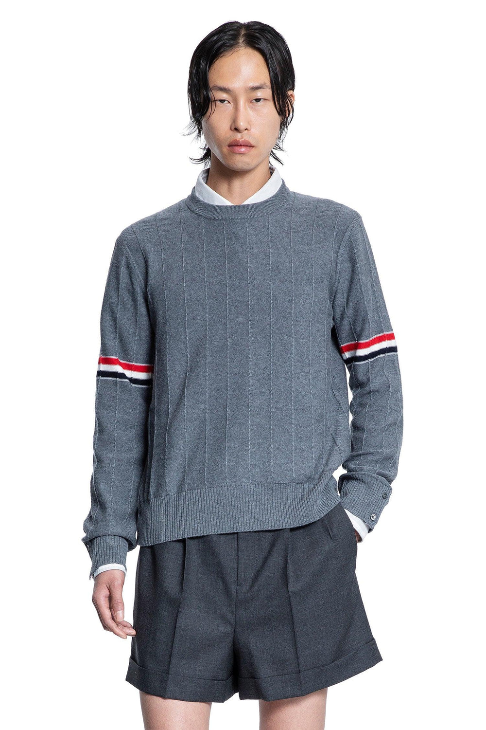 THOM BROWNE Wool Relaxed Sweater man