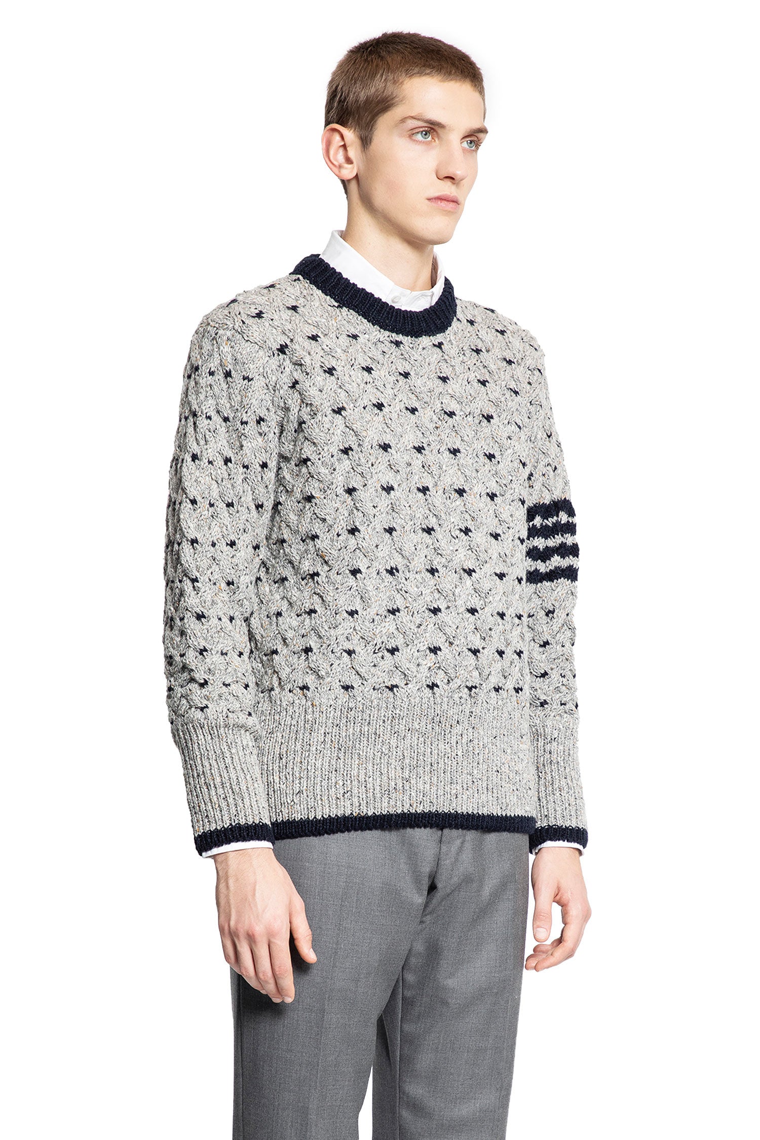 THOM BROWNE MAN GREY KNITWEAR